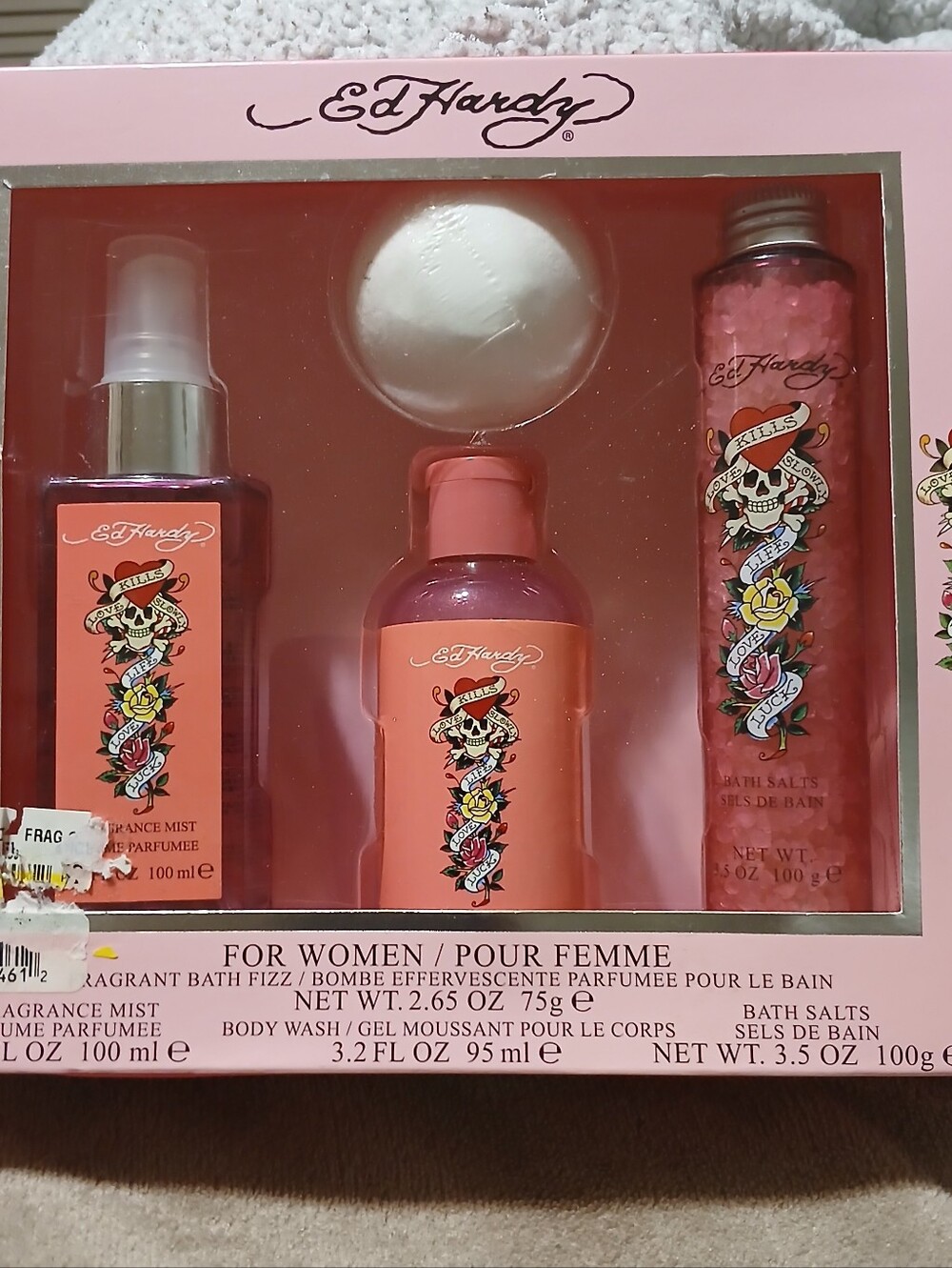Ed Hardy Pink Bath & Body Gift Set